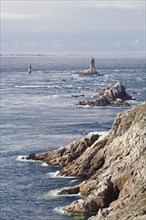 Pointe du Raz with a lighthouse