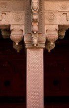 Decorative elements carved on a sandstone pillar