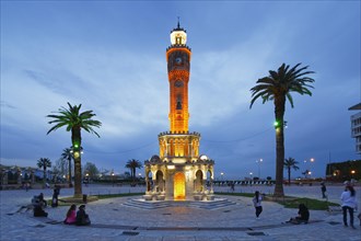 Clock Tower of Saat Kulesi on Konak Meydani square