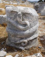 Column with a snake relief
