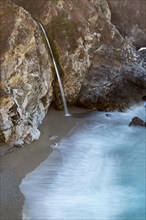 Waterfall on a beach