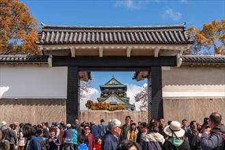 Tourists and visitors at Sakura-mon Gate