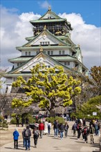 Tourists in front of Osaka Castle