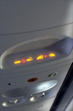 Seatbelt and non-smoking-indicator on an airplane