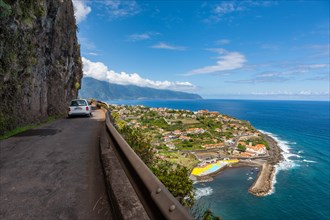 Road along the cliffs at Ponta Delgada