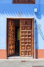 Door of an old mansion on the Plaza de la Conception in the historic city of San Cristobal de La Laguna