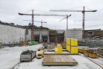 Construction site of the new hydropower plant in Rheinfelden