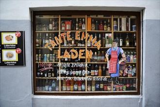 Shop window of a 'Tante Emma Laden'