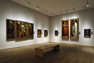 Exhibition space with replicas of famous paintings by Albrecht Duerer