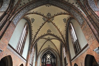 Vaulted ceiling with the altar in Guestrow Cathedral