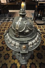 Renaissance baptismal font from 1592 in Guestrow Cathedral