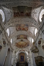 Baroque vault with frescoes by Hans Georg Asam