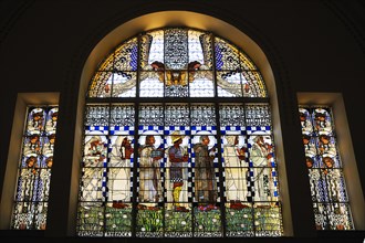 Stained glass windows by the artist Koloman Moser of the Church of St. Leopold at Steinhof