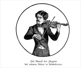 Johann Strauss the Younger during his debut at Schoenbrunn