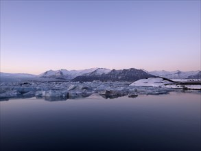Jokulsarlon glacial lake at the edge of the Vatnajokull glacier