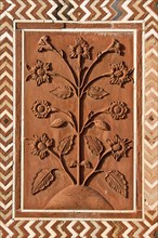 Floral relief in sandstone
