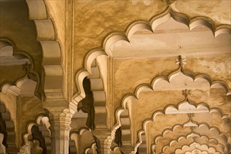 Arches in the audience hall of Diwan-i-Aam