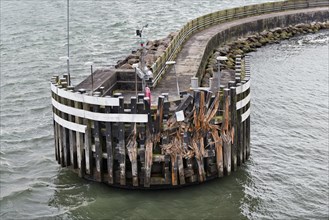 Damaged quay in the port