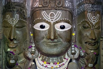 Shiva-portrait in the Samadhishwar Temple dedicated to Shiva