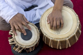 Hands of a tabla player