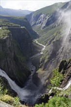 Voringsfossen Waterfall in the valley