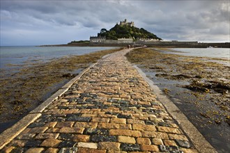 Road to the tidal island of St Michael's Mount