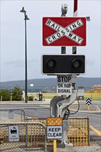 Train level crossing warning signs