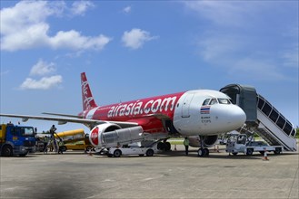 Airplane Thai AirAsia on the taxiway