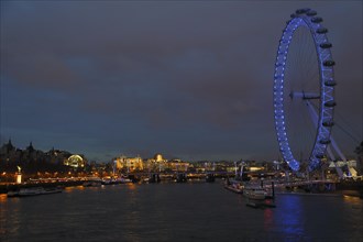 River Thames with the London Eye or Millennium Wheel