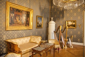 Music room with period instruments at the Munich Residence