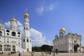 Ivan the Great Bell Tower and the Archangel Cathedral in the Kremlin