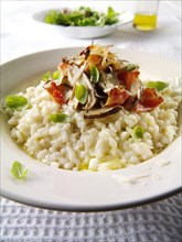 Classic risotto with wild mushrooms and bacon