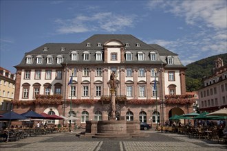 Heidelberg Town Hall with the Hercules Fountain in the market square