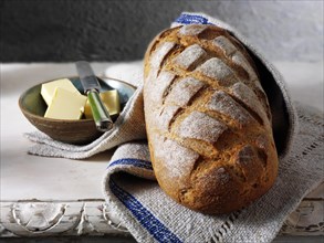 Organic sourdough bread from the baker