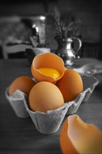 Fresh brown organic free range eggs