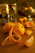 Clementines in a rustic country kitchen setting