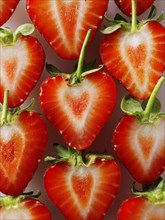 Fresh strawberry halves