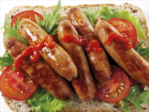 Cooked sausage sandwich