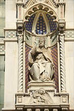 Statue of Pope Eugene IV on the facade of the Duomo of Florence