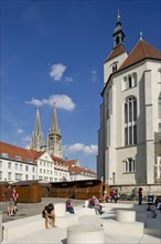 Neupfarrkirche or New Parish Church in front of St. Peter's Cathedral