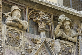 Figures of knights above the portal of the Imperial Hall