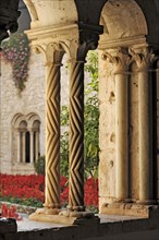 Bifora with double columns in the cloister of the Benedictine Abbey of Casamari