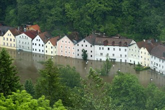 Flooded row of houses on Freyunger Strasse