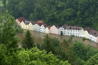 Flooded row of houses on Freyunger Strasse