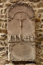 Medieval devotional panel at the Stations of the Cross of the Franciscan Monastery of Frauenberg