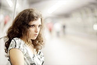 Young woman in a public space