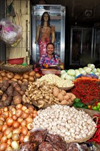 Vegetable seller at a market