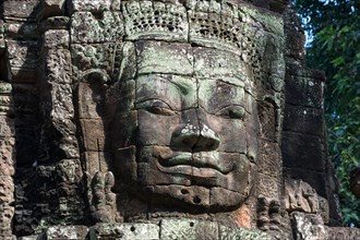 Stone face at the temple of Ta Som