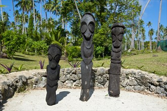 Carved statues at a resort