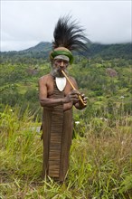 Traditionally dressed tribal chief in the Highlands